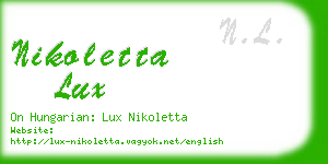 nikoletta lux business card